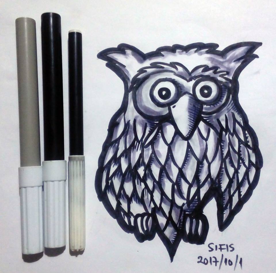 Owl - Cheap markers sketch