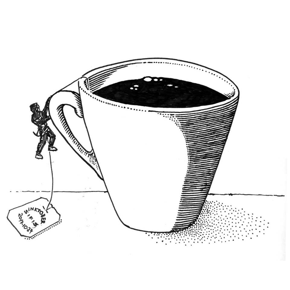 Tea-cup Climbing - Marker sketch